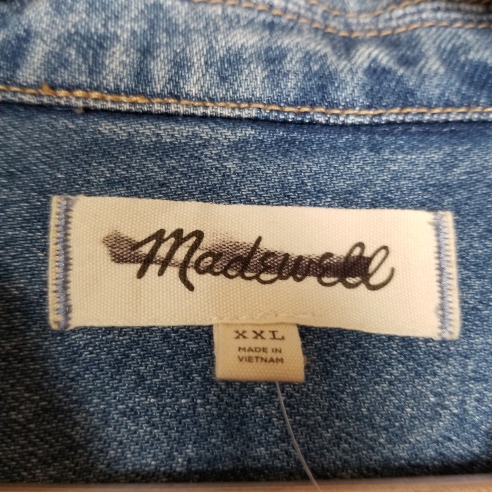 Madewell Denim Popover Mini Dress XXL NWT - Picture 8 of 9